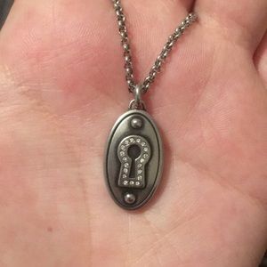 Fossil keyhole necklace